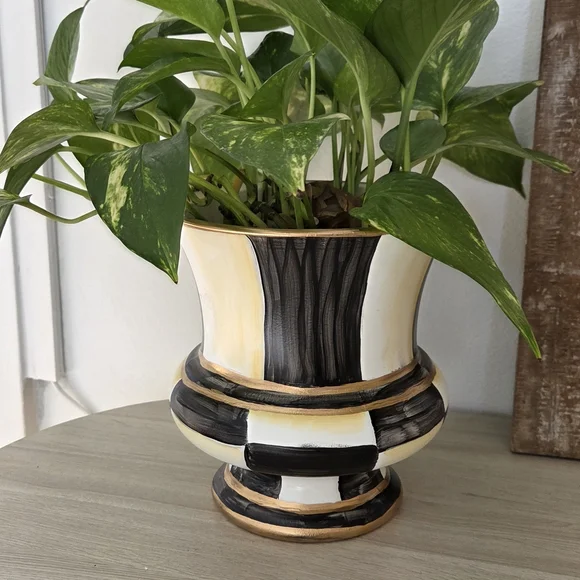 Elegant Black and Cream Planter - Picture 1 of 4